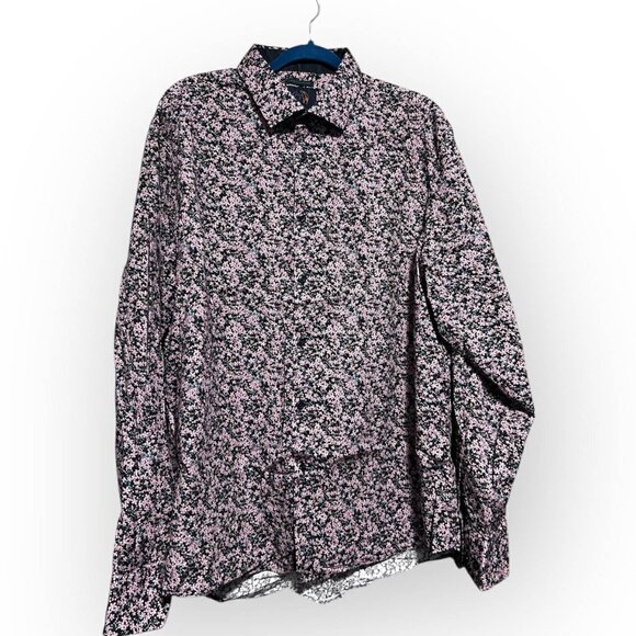 John Lennon by English Laundry Floral Button-Up Shirt XXL Stretch Purple Floral - Picture 1 of 8